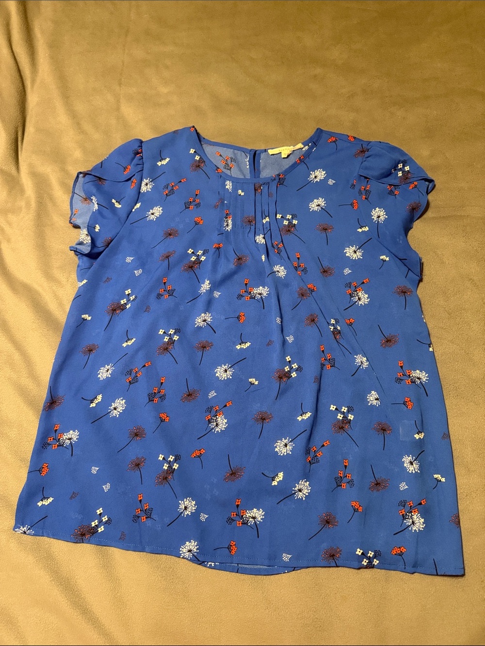 Women’s ' Blue Floral Short Sleeve Top